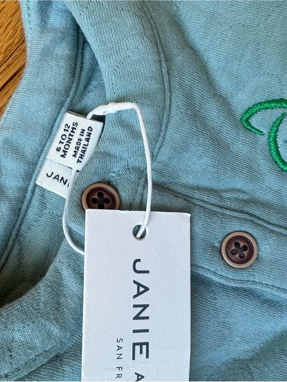 Janie and Jack Quilted Light Blue Baby Romper